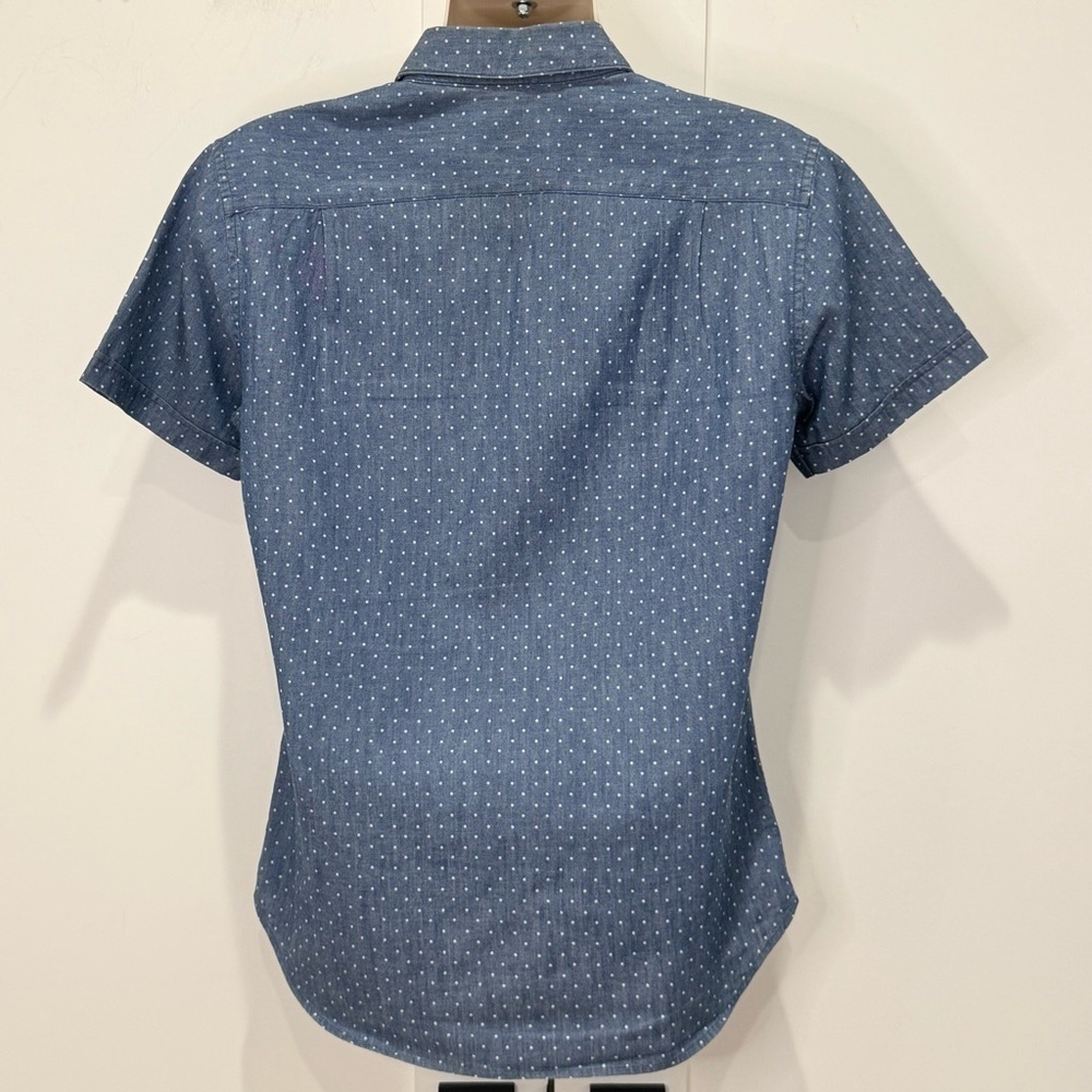 Bonobos Polka Dot Button Down Shirt Small Slim Fit Blue Short Sleeve Work Casual - Picture 6 of 13